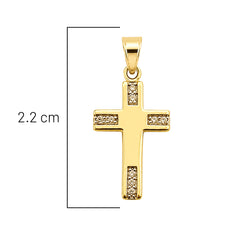 Dije Cruz con Micro Circonias 2.2 cm Oro 10K