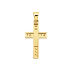 Dije Cruz con Micro Circonias 2.2 cm Oro 10K