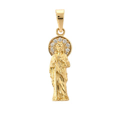 Dije San Judas Tadeo con Micro Circonias Oro 10K