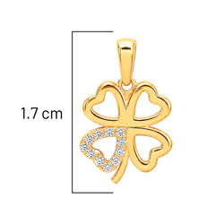 Dije Trébol con Hoja de Micro Circonias Oro 10k