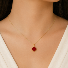 Dije Inspirado Flor Van C Roja Oro 10K