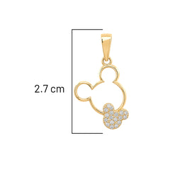 Dije Silueta de Mickey Mouse con Circonias Oro 10K