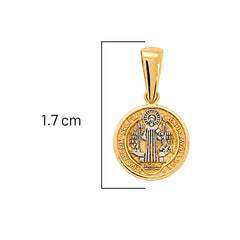 Dije San Benito con Oro Blanco Oro 10K
