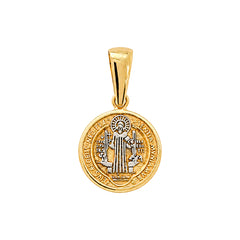 Dije San Benito con Oro Blanco Oro 10K