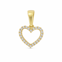 Dije Corazón con Micro Circonias Oro 10K