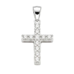 Dije Cruz Doble Vista con Circonias Multicolor, Plata .925