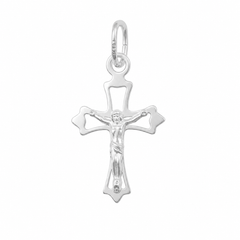 Dije Crucifijo Liso Plata .925