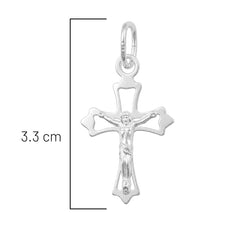 Dije Crucifijo Liso Plata .925