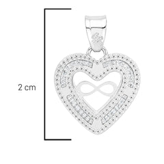 Dije de Corazón con circonias e Infinito 2cm Plata .925
