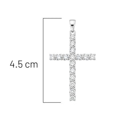 Dije de Cruz con Circonias Blancas Entrelazadas Plata .925 con Rodio