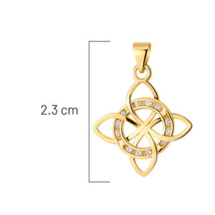 Dije Nudo de Bruja con Micro Circonias Oro 10K