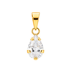Dije Gota Circonia Blanca de 1.5cm Oro 10K
