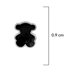 Broquel Inspirado Osos 1.1 Onix Facetado Plata .925 con Baño de Rodio