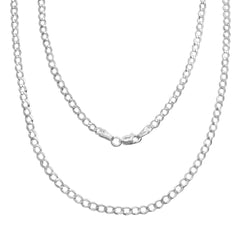 Cadena Cubana 4mm Abierta Plata .925