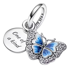 Charm Inspirado Pan 1:1 Mariposa con Circonias One of a Kind, Plata .925