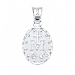 Dije Medalla Virgen Milagrosa Doble Vista Plata .925