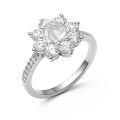 Anillo Flor con Circonias Plata .925 con Rodio