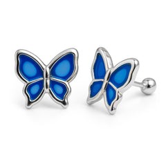 Broquel Economico Mariposa Grande Esmaltada Plata .925