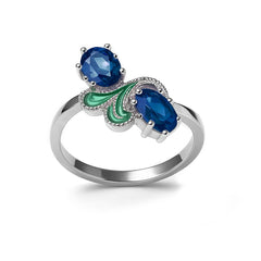 Anillo Circonias con Esmalte Plata .925 con Rodio