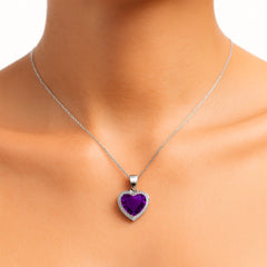 Dije Corazón con Micro Circonias de 1.9cm Plata .925