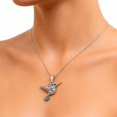 Dije Colibri con Circonia y Micro Circonias 2.5cm Plata .925