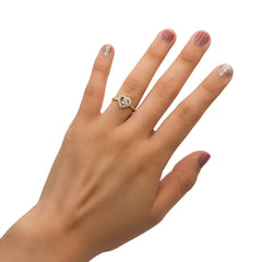 Anillo Corazon con Micro Circonias XV Oro 10K