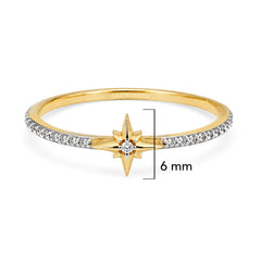 Anillo Estrella con Micro Circonias Oro 10K