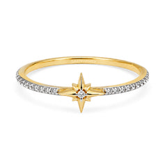 Anillo Estrella con Micro Circonias Oro 10K