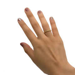 Anillo Eslabones Entrelazados Oro 10k