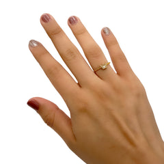 Anillo Corona con Circonia Oro 10K