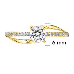 Anillo Solitario con Micro Circonias Oro 10K