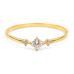Anillo Tres Circonias Disminución Oro 10K