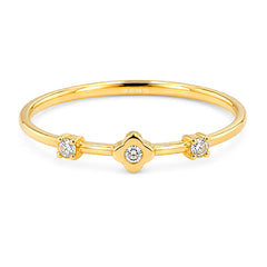 Anillo Inspirado Flor Van C con Circonia Oro 10K