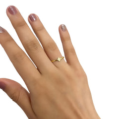 Anillo Flor Chica con Circonia Oro 10K