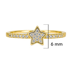 Anillo Estrella Con Micro Circonias Oro 10K