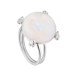 Anillo Osos 1:1 Perla Plata .925 Con Baño De Rodio