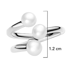 Anillo Inspirado Pan 1:1 3 Perlas Naturales Plata .925