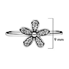 Anillo Inspirado Pan 1:1 Flor con Micro Circonias Plata .925