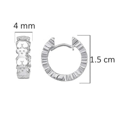 Arracada Huggies Inspirado Oso 1:1 6 Osos Lisos, Plata .925 con Baño de Rodio