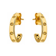 Arracada Inspirada Cartier 1:1 Amor, Plata .925 con Baño de Oro 18k