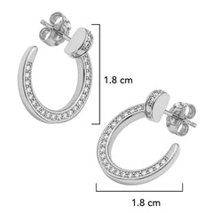 Arracada Inspirada Cartier 1:1 Clavo con Circonias, Plata .925 con Baño de Rodio