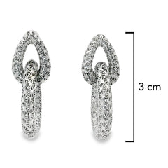 Arete Filigrana Gota Eslabón Colección Esencia Plata .925 con Baño de Rodio