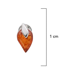 Arete Hojita 1 cm Ambar Polaco Plata .925