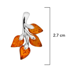 Dije Ramita 2.7 cm Ámbar Polaco Plata .925