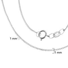 Cadena Cubana 1mm Abierta Plata .925