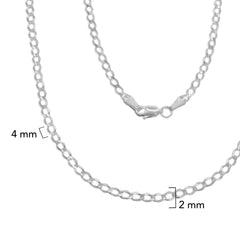 Cadena Cubana 3mm Abierta Plata .925