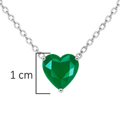 Collar Turmalina Paraiba Corazón, Plata .925 con Rodio