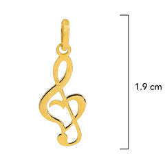 Dije Nota Musical con Corazon Oro 14K