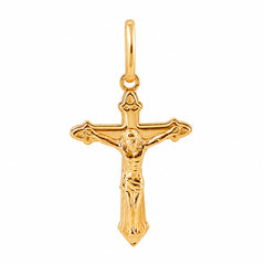 Dije Cruz con Cristo Bombeado 3 cm Oro 14K
