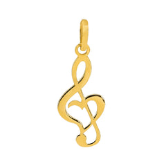 Dije Nota Musical con Corazon Oro 14K